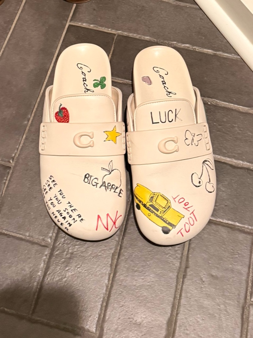 Coach leather mules